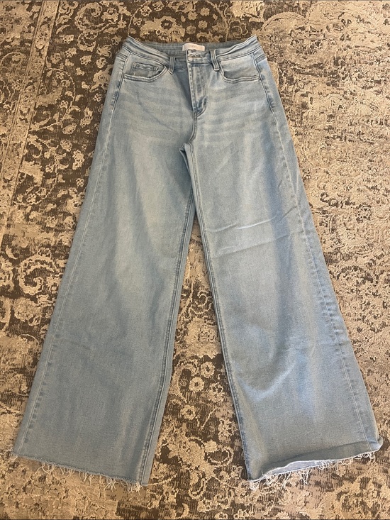 Vervet Denim - Vervet, light wash, wide leg jeans, size 29, raw hem